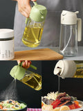2-in-1 Oil Sprayer & Dispenser Bottle (500ml) – Glass Oil Spray Bottle for Cooking, Air Fryer, BBQ & Salad