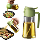 2-in-1 Oil Sprayer & Dispenser Bottle (500ml) – Glass Oil Spray Bottle for Cooking, Air Fryer, BBQ & Salad