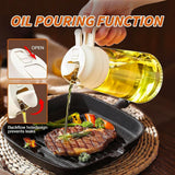 2-in-1 Oil Sprayer & Dispenser Bottle (500ml) – Glass Oil Spray Bottle for Cooking, Air Fryer, BBQ & Salad